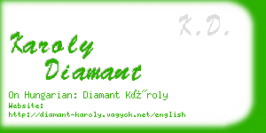 karoly diamant business card